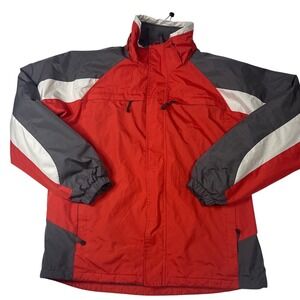 John Bartlett Statements Men's orange Gray Colorblock Zip Up Jacket Size Large